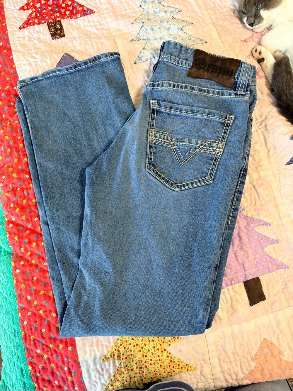 Rock & Roll Denim Double Barrel Light Blue Denim Jeans